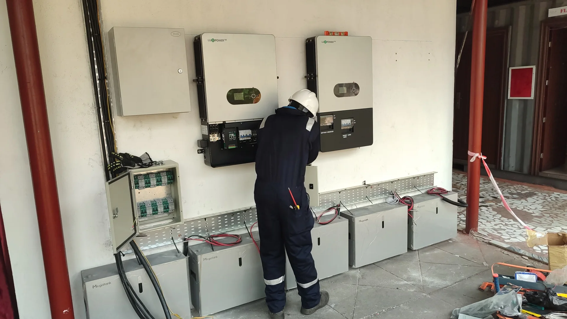 The work on site